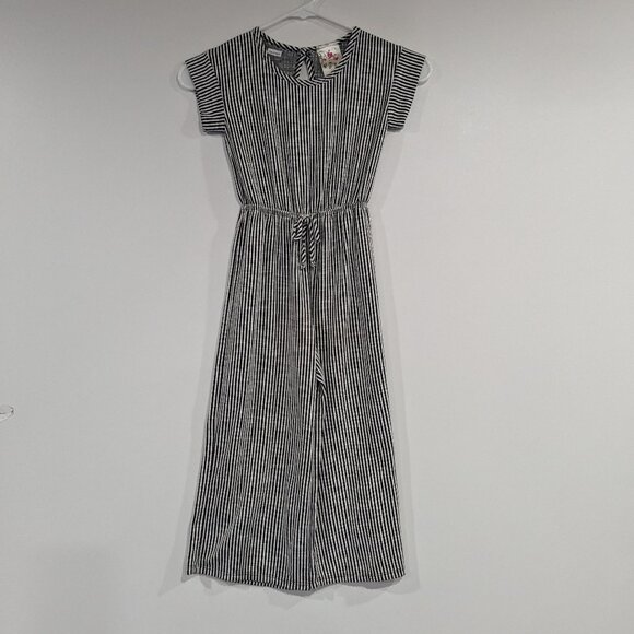 Jenna & Jessie Striped Jumpsuit Romper Black White Size 7 - Picture 1 of 5